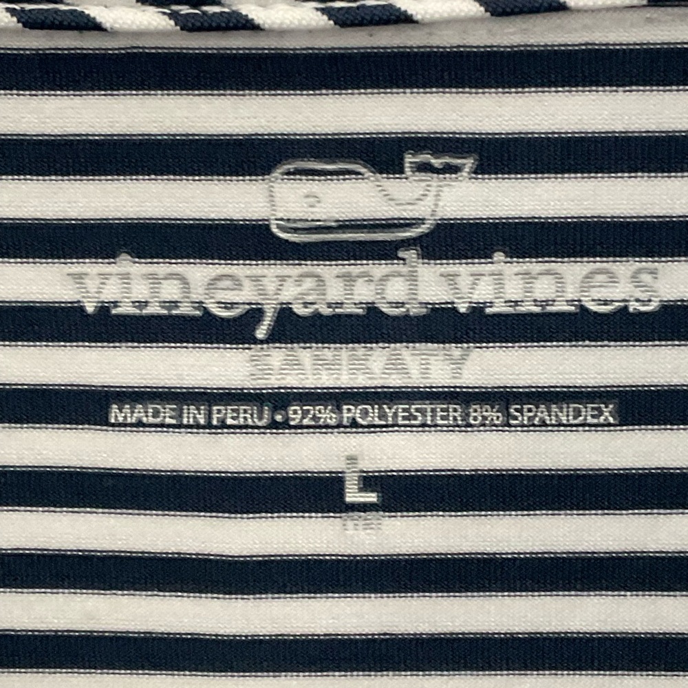 Vineyard Vines Boys Sankaty Blue White Striped Short Sleeve Polo Button Shirt L - Picture 4 of 12